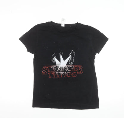 B&C Collection Women's Black Stranger Things T-Shirt Size S Short Sleeve