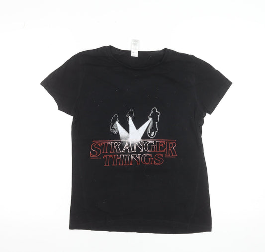 B&C Collection Women's Black Stranger Things T-Shirt Size S Short Sleeve