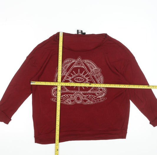 Womens UK Size 10 ASOS Red Basic T-Shirt
