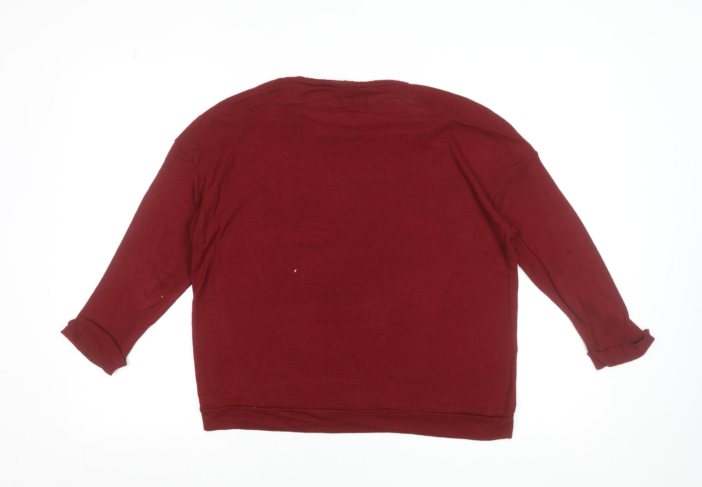 Womens UK Size 10 ASOS Red Basic T-Shirt