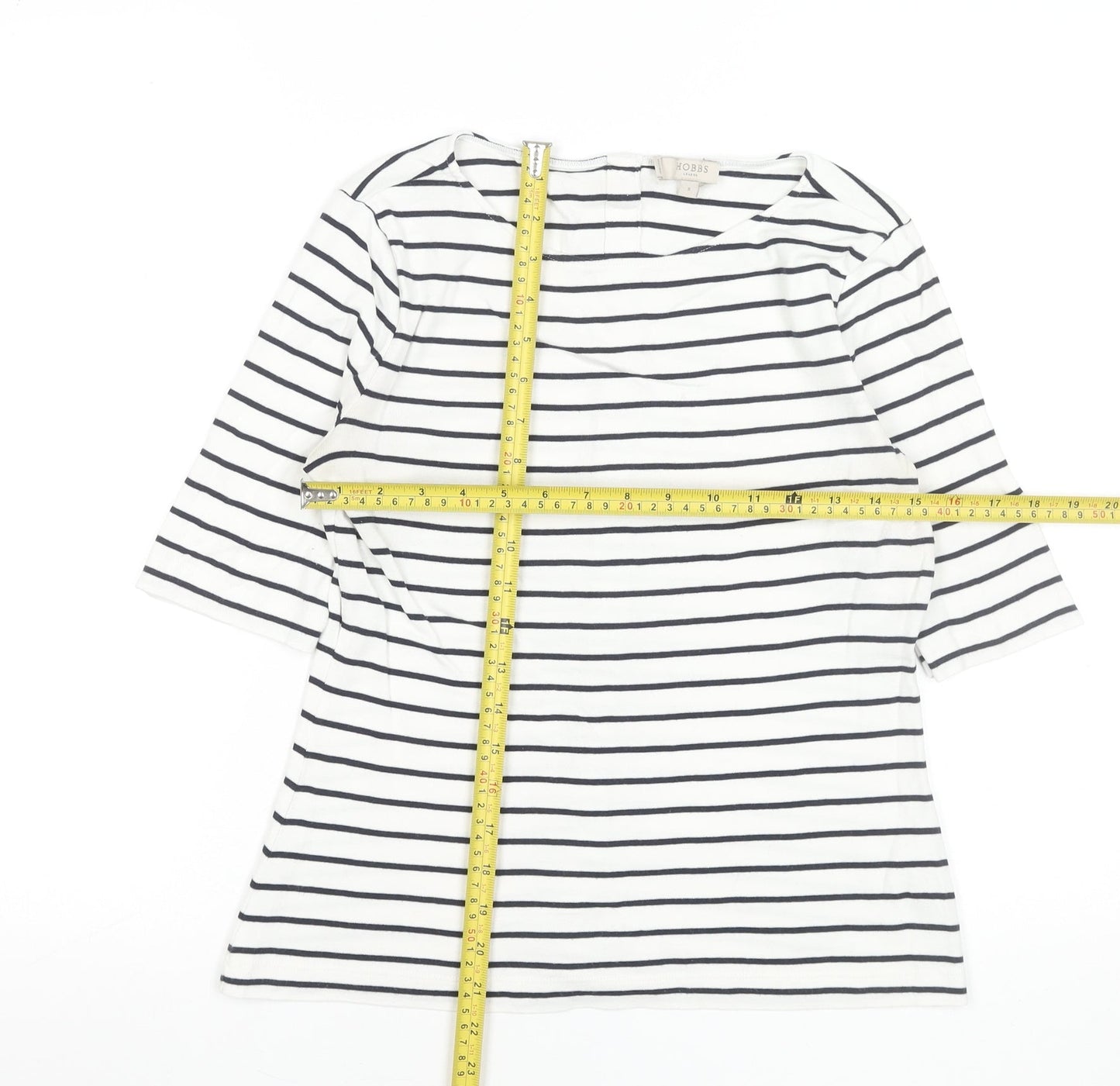 Womens UK Size S Hobbs White Basic T-Shirt