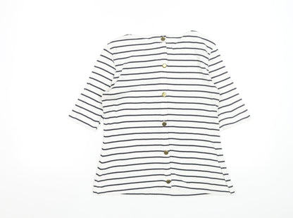Womens UK Size S Hobbs White Basic T-Shirt