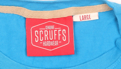 Scruffs Men's Blue Cotton Crew Neck Graphic T-Shirt Size L