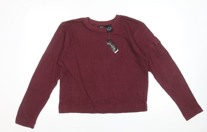 Womens UK Size M Kiss Red Basic T-Shirt