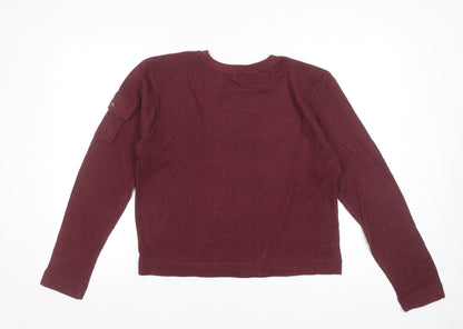 Womens UK Size M Kiss Red Basic T-Shirt