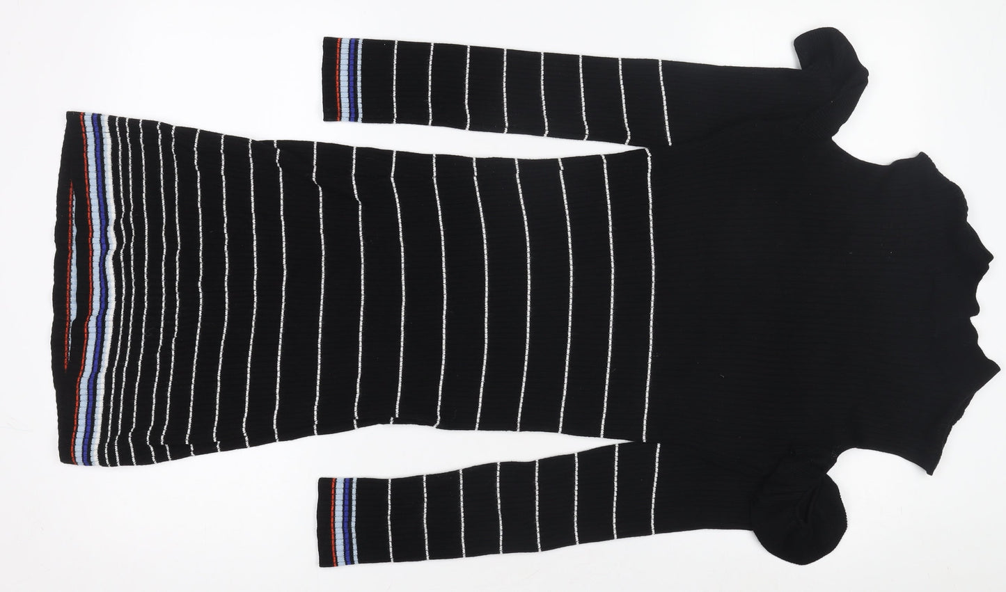 Miss Selfridge Women’s Black Striped Knit Bodycon Dress UK 12