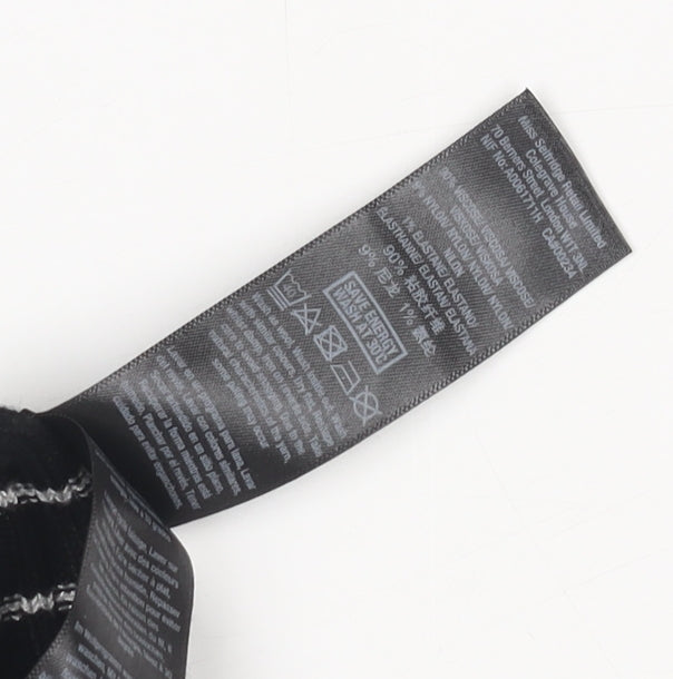 Miss Selfridge Women’s Black Striped Knit Bodycon Dress UK 12