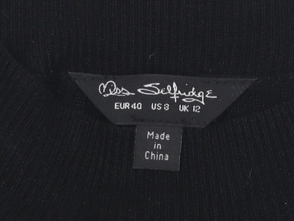 Miss Selfridge Women’s Black Striped Knit Bodycon Dress UK 12