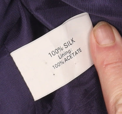 Monsoon Twilight Blue Striped Silk Suit Jacket Women’s Size 12