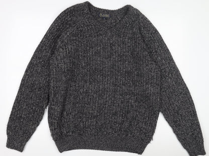 P.G. Field Men's Grey Chunky Knit Acrylic Pullover Jumper M