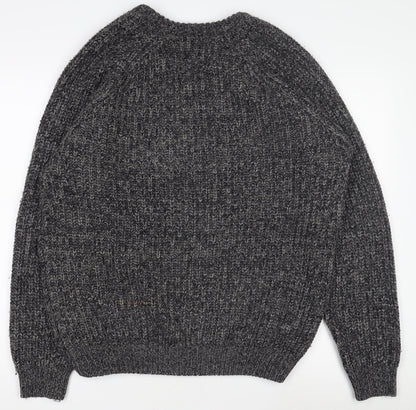 P.G. Field Men's Grey Chunky Knit Acrylic Pullover Jumper M