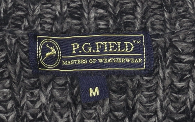 P.G. Field Men's Grey Chunky Knit Acrylic Pullover Jumper M