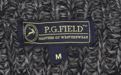 P.G. Field Men's Grey Chunky Knit Acrylic Pullover Jumper M
