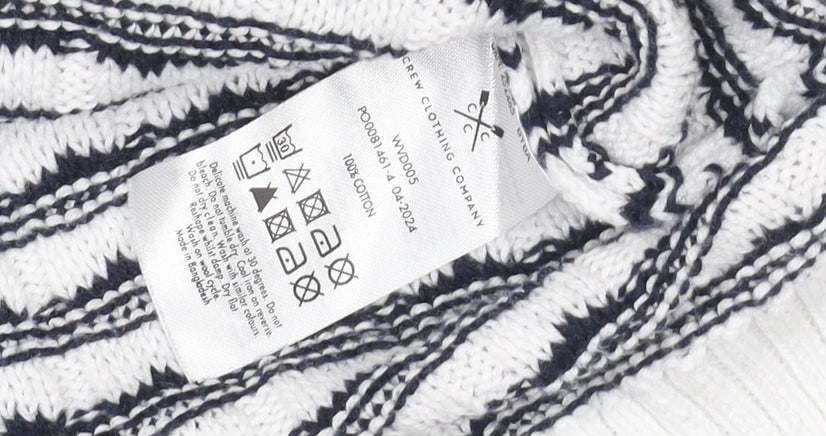 Crew Clothing Women’s White Navy Striped Cotton Jumper Size 12