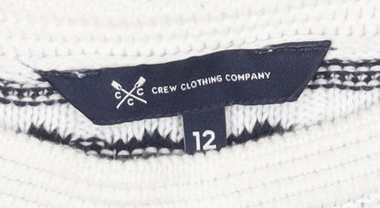 Crew Clothing Women’s White Navy Striped Cotton Jumper Size 12