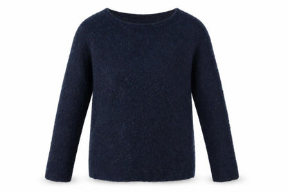 Front view of ESPRIT Women's Navy Wool Blend Long Sleeve Crew Neck Jumper, size S