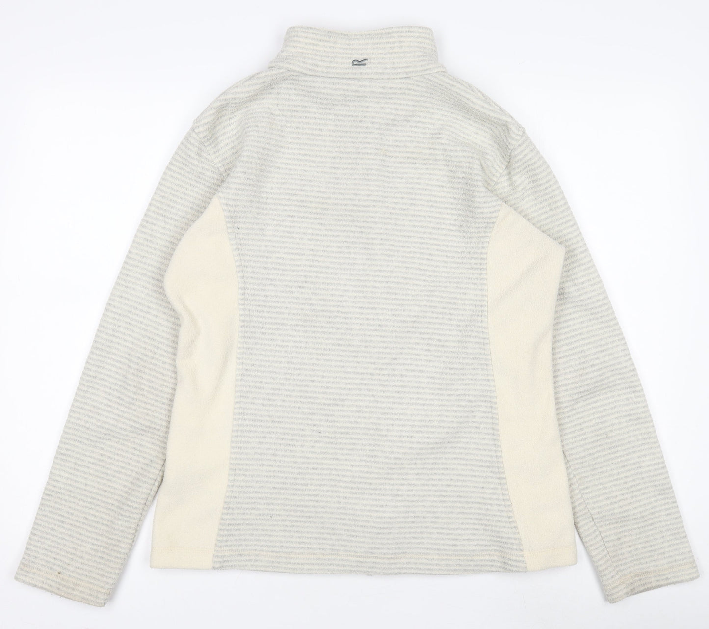 Regatta Womens Grey Striped Fleece Jacket UK10 Full Zip Outdoor Layer