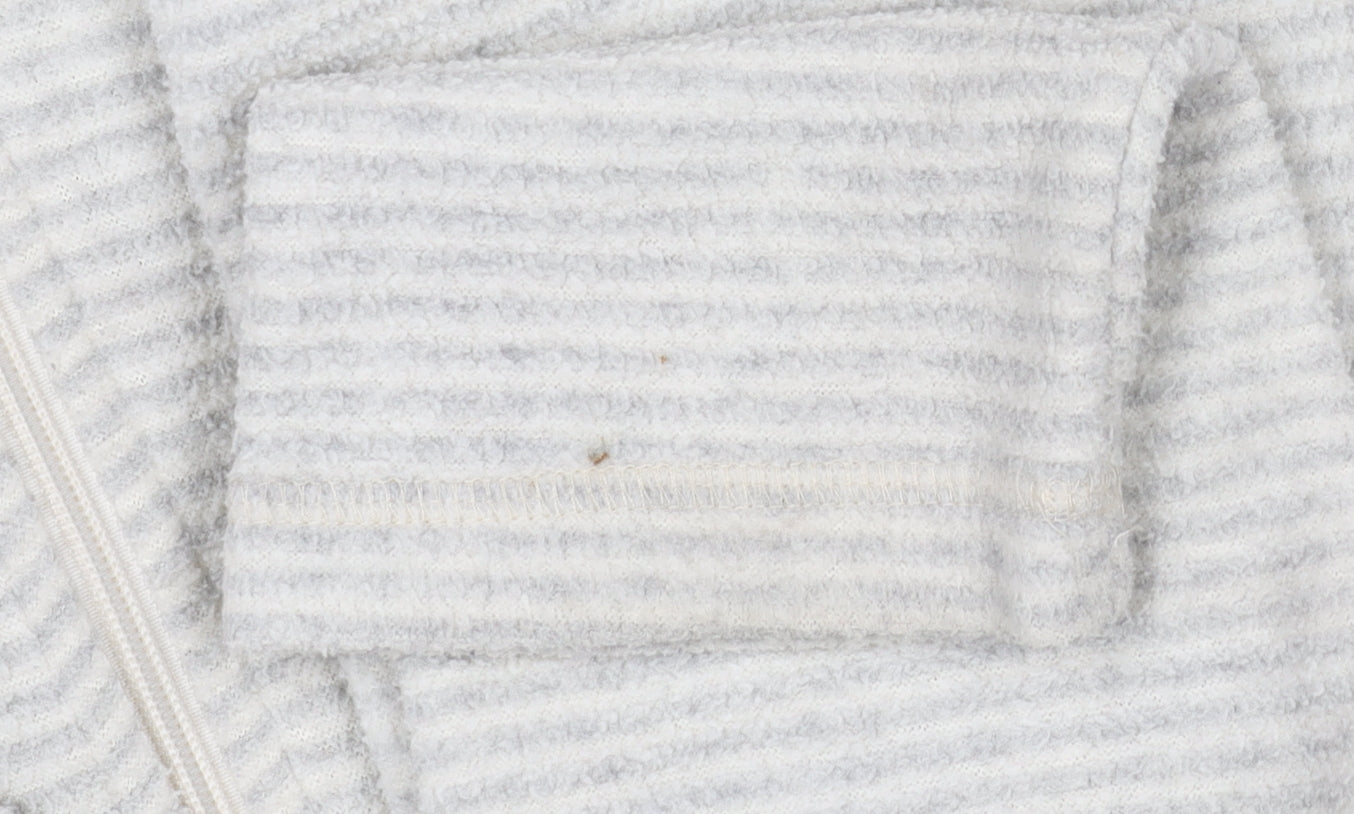 Regatta Womens Grey Striped Fleece Jacket UK10 Full Zip Outdoor Layer