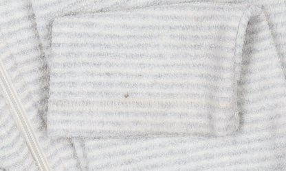 Regatta Womens Grey Striped Fleece Jacket UK10 Full Zip Outdoor Layer