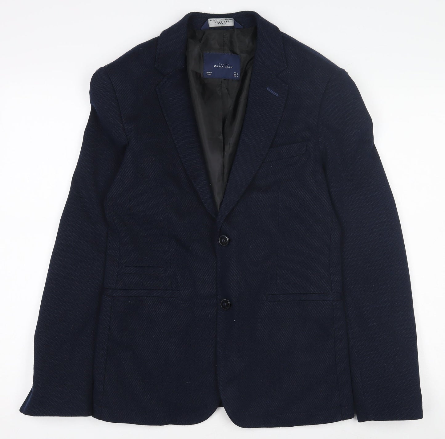 Zara Navy Blazer Women Blue Size 18 Basic Two-Button Jacket