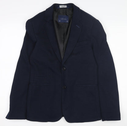 Zara Navy Blazer Women Blue Size 18 Basic Two-Button Jacket