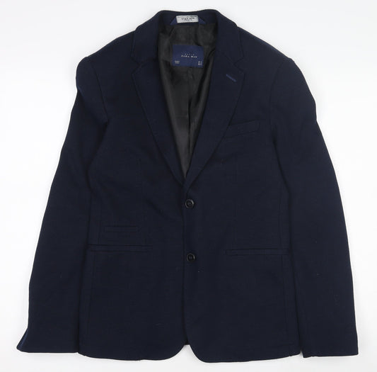 Zara Navy Blazer Women Blue Size 18 Basic Two-Button Jacket