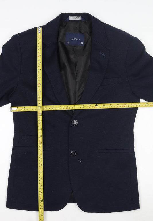 Zara Navy Blazer Women Blue Size 18 Basic Two-Button Jacket