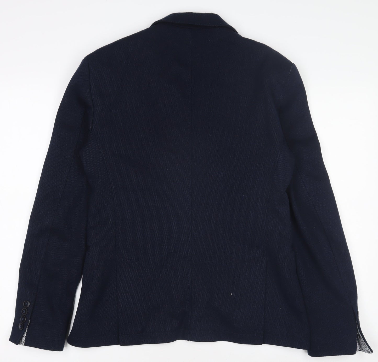 Zara Navy Blazer Women Blue Size 18 Basic Two-Button Jacket