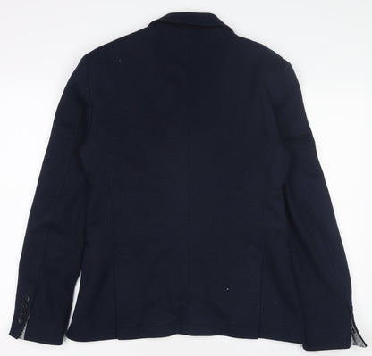 Zara Navy Blazer Women Blue Size 18 Basic Two-Button Jacket