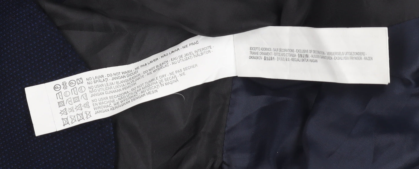 Zara Navy Blazer Women Blue Size 18 Basic Two-Button Jacket