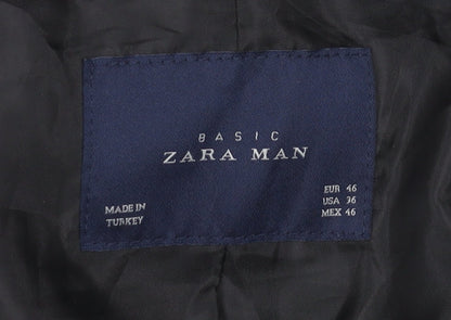 Zara Navy Blazer Women Blue Size 18 Basic Two-Button Jacket