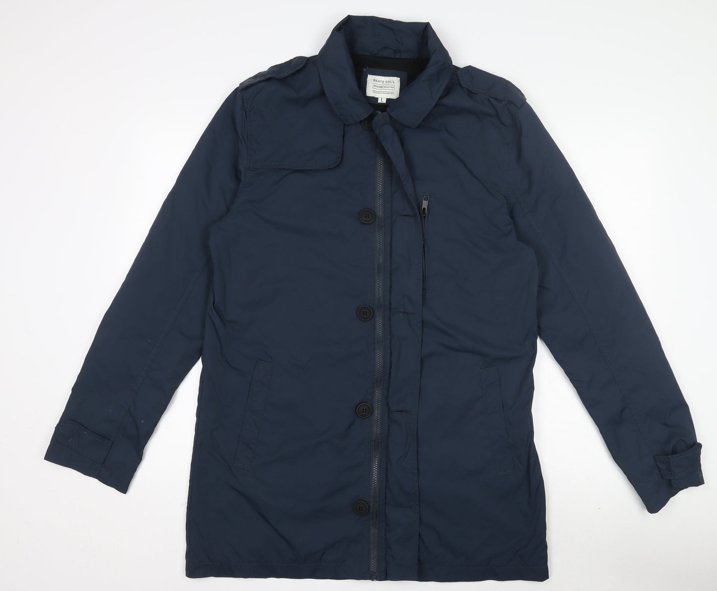 Womens UK Size L Brave Soul Blue Overcoat