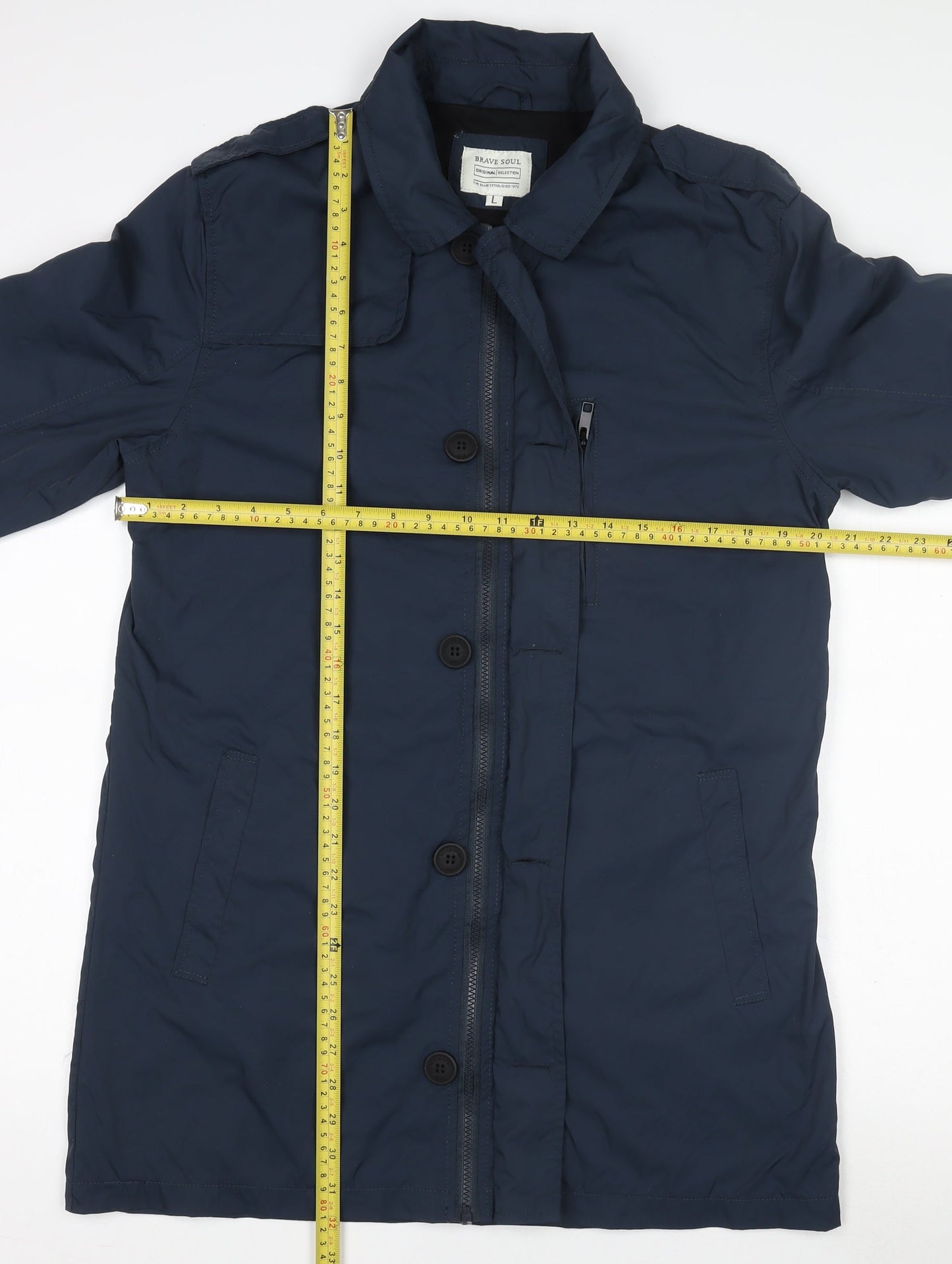 Womens UK Size L Brave Soul Blue Overcoat