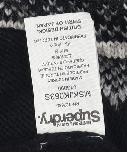 Superdry Men's Black L 1/2 Zip Nordic Knit Jumper