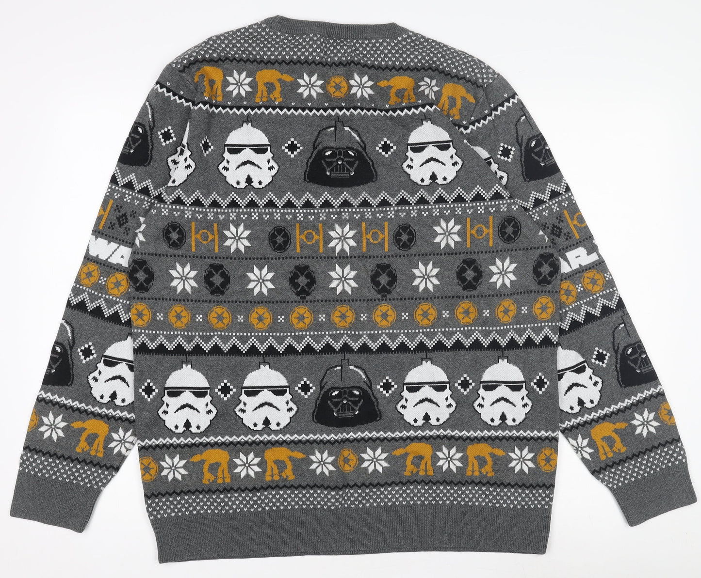 George Star Wars Grey Men’s L Pullover Christmas Jumper