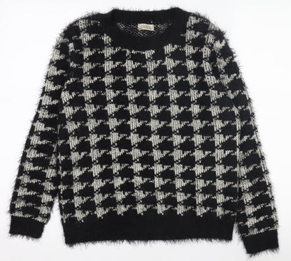 Womens UK Size M Hate Cut Black Pullover Jumper