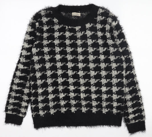 Womens UK Size M Hate Cut Black Pullover Jumper