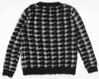 Womens UK Size M Hate Cut Black Pullover Jumper