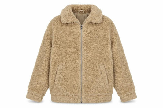 Womens UK Size 6 New Look Beige Bomber Jacket