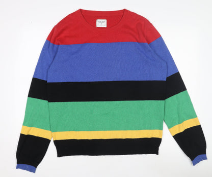 Shore Leave Men's Multicoloured Striped Cotton Acrylic Jumper M