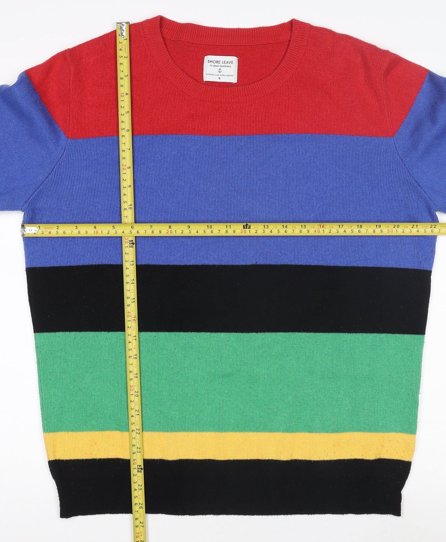 Shore Leave Men's Multicoloured Striped Cotton Acrylic Jumper M