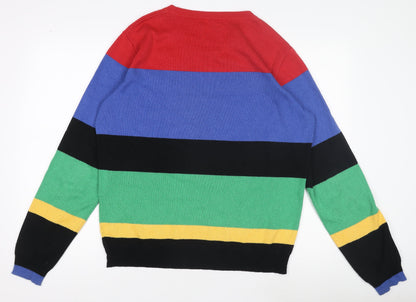 Shore Leave Men's Multicoloured Striped Cotton Acrylic Jumper M