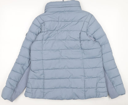 Jessica Simpson Womens Blue Puffer Jacket Size L Quilted Winter Coat