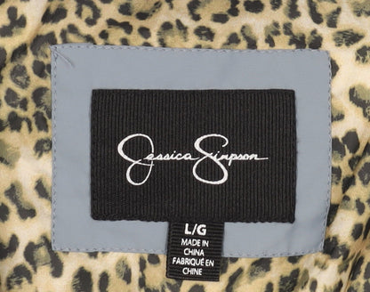 Jessica Simpson Womens Blue Puffer Jacket Size L Quilted Winter Coat