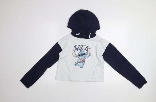 Girls UK Size 11-12 Years Disney White Pullover Hoodie