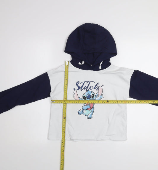 Girls UK Size 11-12 Years Disney White Pullover Hoodie