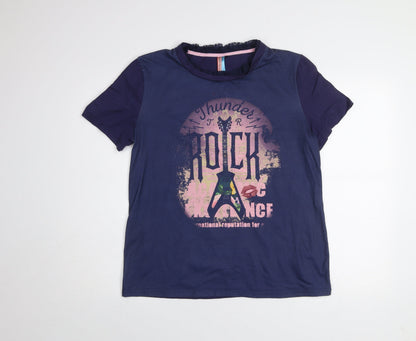 Womens UK Size M Culito from Spain Blue Basic T-Shirt