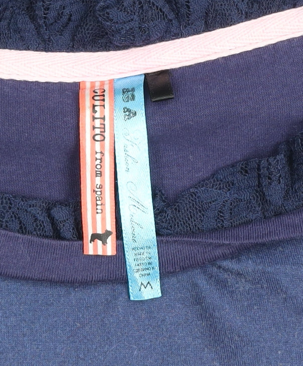 Womens UK Size M Culito from Spain Blue Basic T-Shirt
