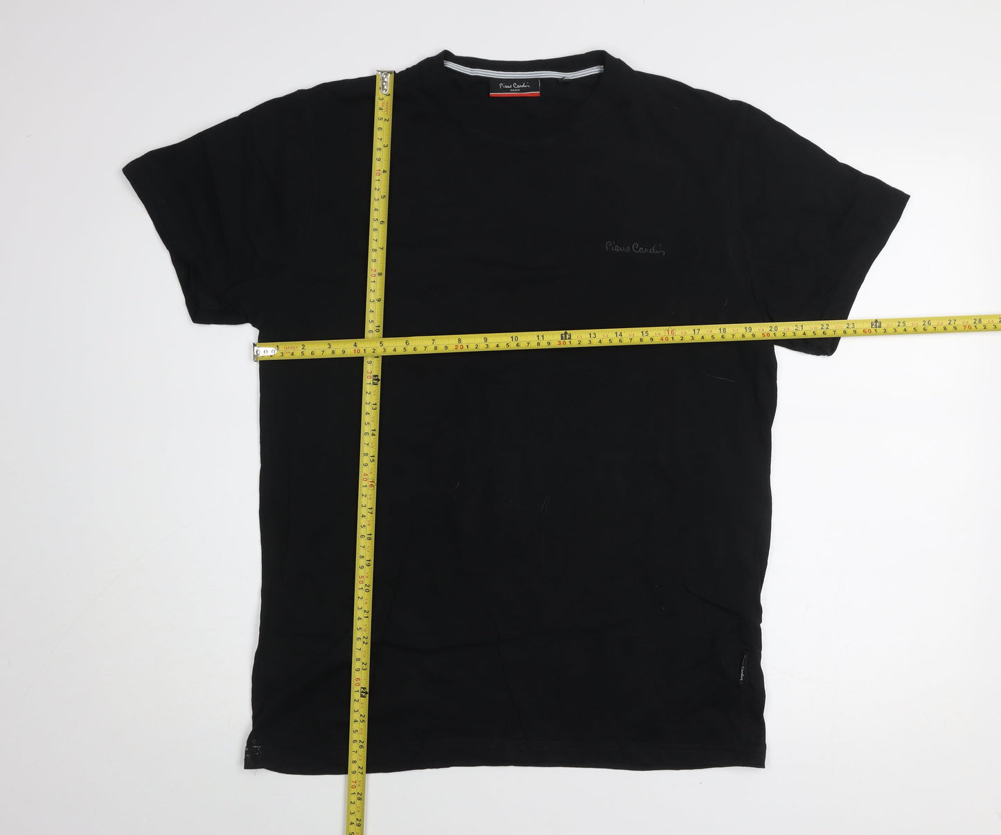 Pierre Cardin Men's Black Cotton Crew Neck Short Sleeve T-Shirt Size L