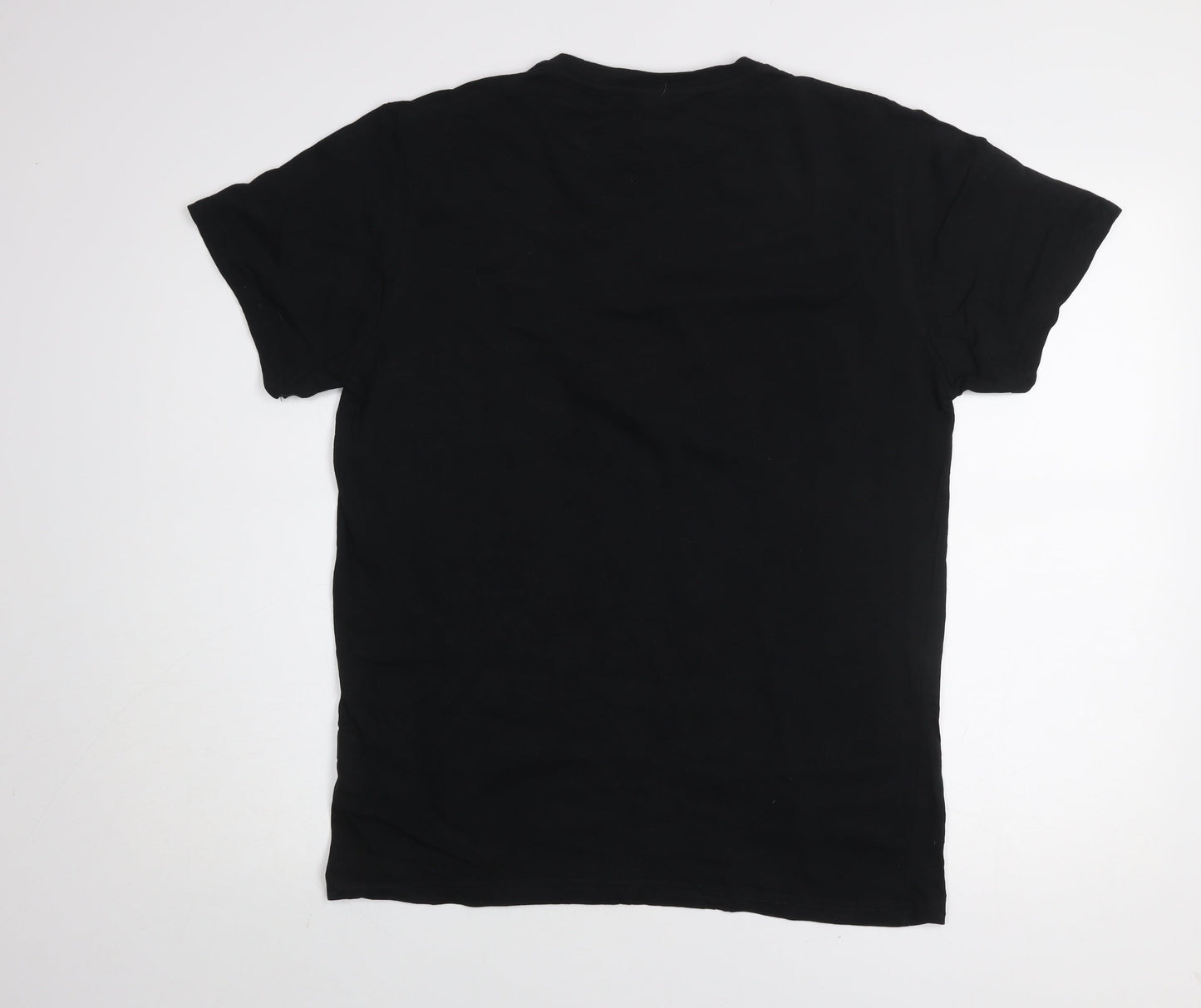 Pierre Cardin Men's Black Cotton Crew Neck Short Sleeve T-Shirt Size L